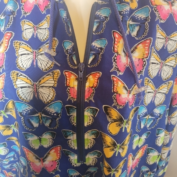 VNTG Butterfly Wind Breaker Hoody w/ Pockets! size XXL - Picture 9 of 11
